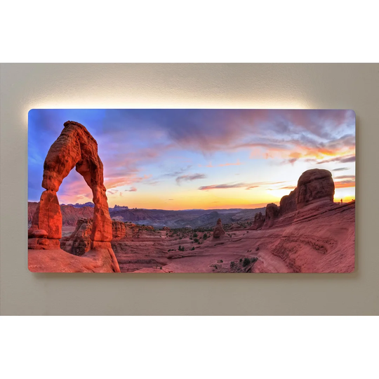 Backlight Motive Wall Picture Canyon Mountains Sunset Magnetic Cork Board