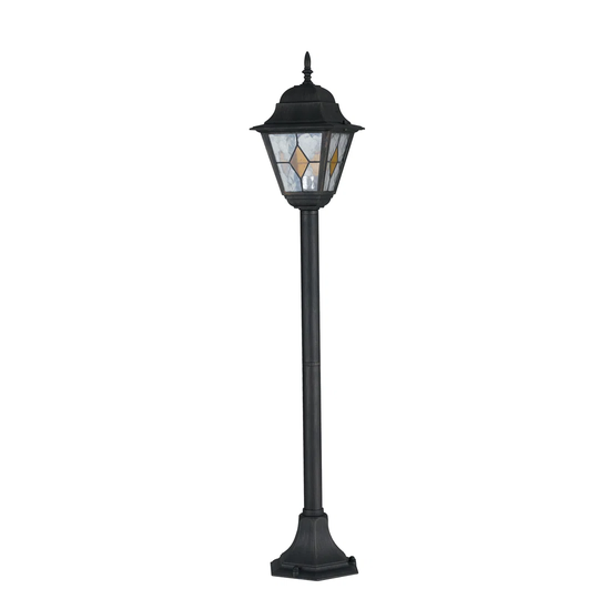 Black/Golden 1-Light 109Cm H Hardwired Lamp Post