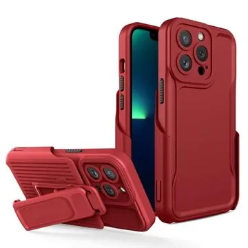 Explorer Series iPhone 14 Pro Hybrid Case with Belt Clip - Red