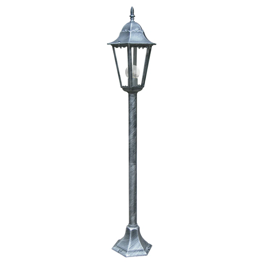 Black/Silver 1-Light 104Cm H Hardwired Lamp Post
