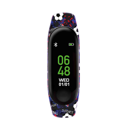 Tikkers Series 1 Printed Black Football Silicone Strap Activity Tracker With Colour Touch Screen And Up To 7 Day Battery Life Tks01-0006