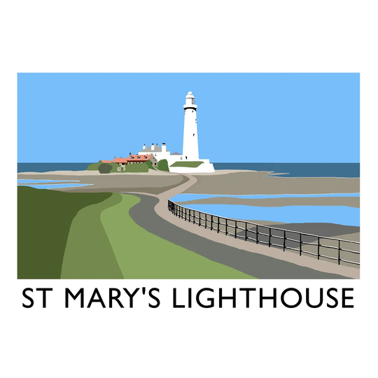 St Marys Lighthouse by Richard O'Neil - Graphic Art Print on Paper