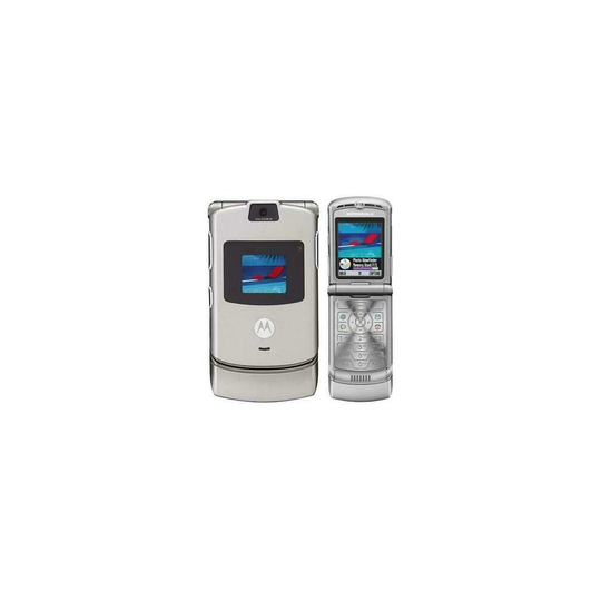 (Unlocked, Silver) Motorola RAZR V3 Single Sim | 5.5MB | 5.5MB RAM