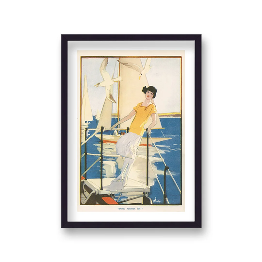 Vintage Publication Come Aboard Sir by Vouvart - Picture Frame Graphic Art