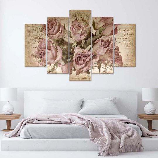 Canvas Print Pink Roses Flowers