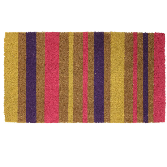 JVL 40x70cm Bright Prints Latex Backed Doormat - Stripes