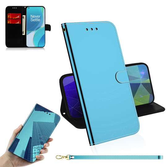 Designed For OPPO A54 5g Fashion simulated Mirror Phone Case Shockproof Protective Cover Blue