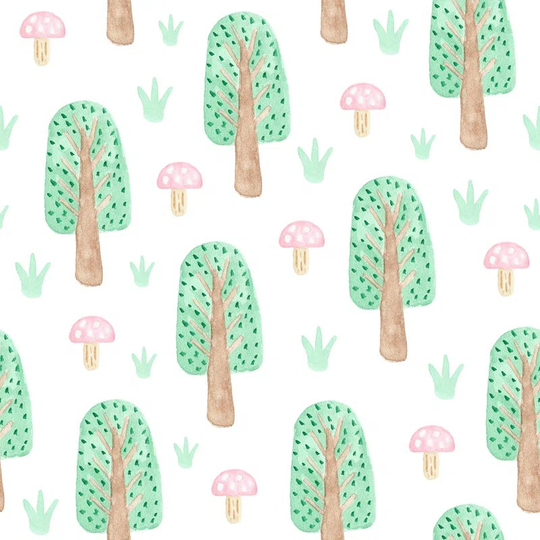 Walllpaper Roll 416X254cm Kitchen Livingroom Bedroom Mural Decoration Wallpaper Material With Print - Trees Mushrooms Forest Woodl