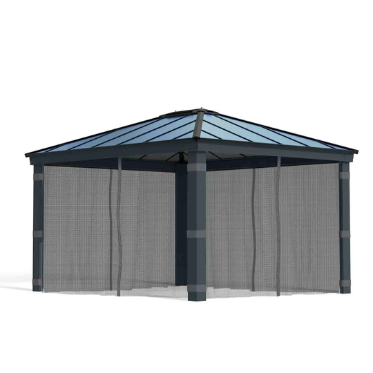 Palram - Canopia Canopia by Palram Dallas 4300 Garden Gazebo Netting Set 4Pc - Grey