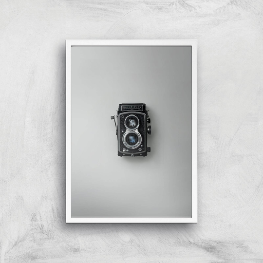 Old Camera Giclee Art Print - A3 - White Frame