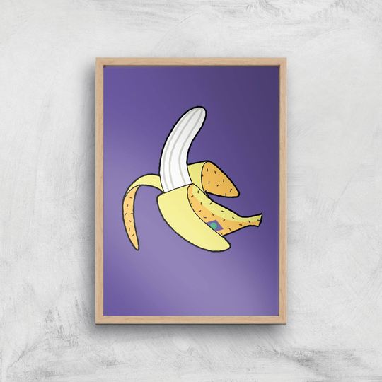 Banana Art Print - A3 - Wooden Frame