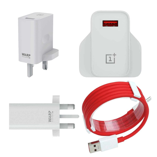 Original OnePlus Warp Charge 30W Power Adapter With Red Dash Data Cable UK