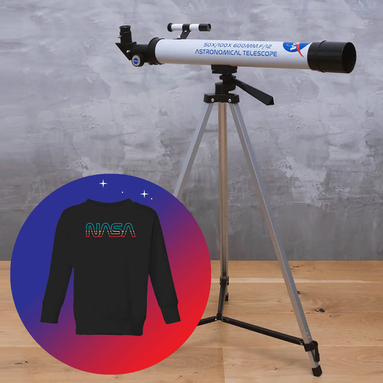 NASA Telescope & Kids' Sweatshirt Bundle - Black - 3-4 Years - Black