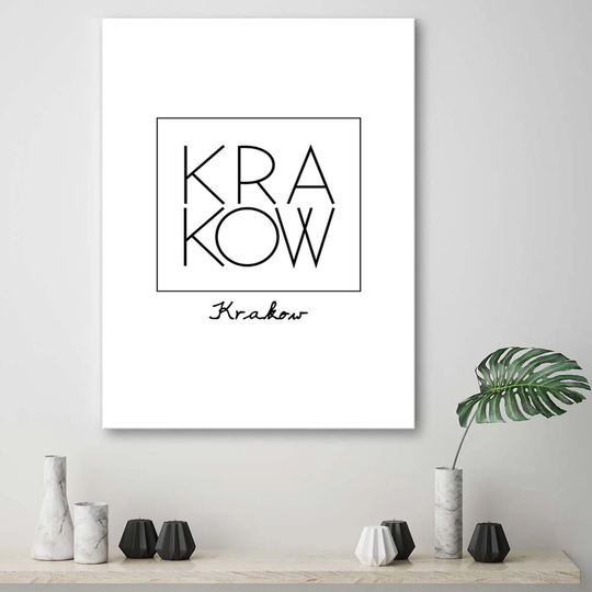 Canvas Print Inscription Krakow