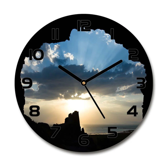 Decoration Picture Art Modern Kitchen Living Room Sunset 30cm Silent Wall Clock