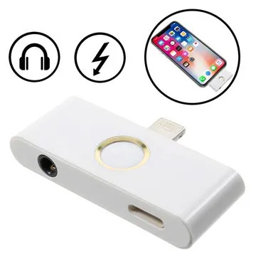 iPhone X Lightning & 3.5mm Audio Adapter with Home Button - Gold