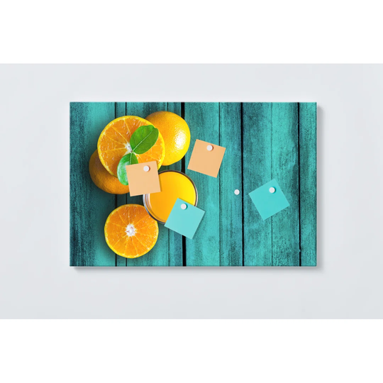 Orange Magnetic Wall Mounted Cork Board