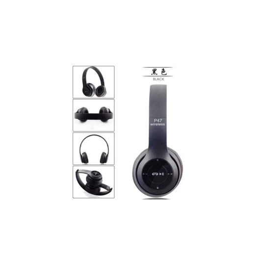 (Black) Wireless Bluetooth Headphones - Noise Cancelling