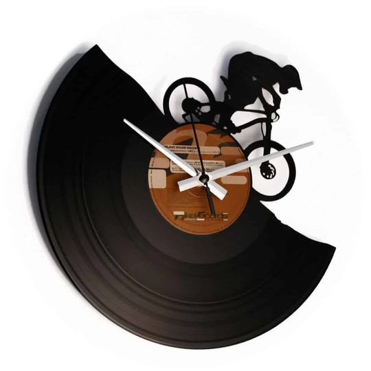 MTB Mountain Bike Vinyl for Downhill Lovers 30cm Silent Wall Clock