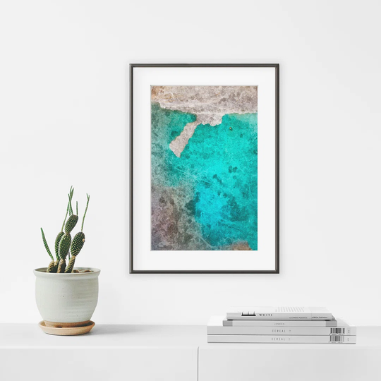 Turquoise - Picture Frame Graphic Art Print on Paper