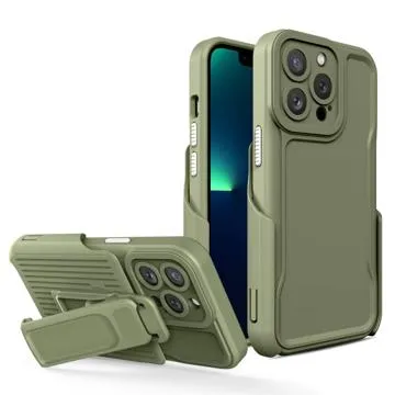 Explorer Series iPhone 14 Pro Hybrid Case with Belt Clip - Army Green