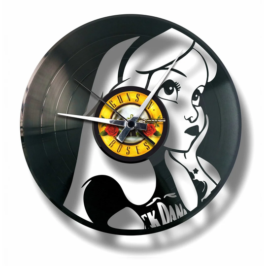 Alice In Wonderland Vinyl for Rebellious Girls 30cm Silent Wall Clock