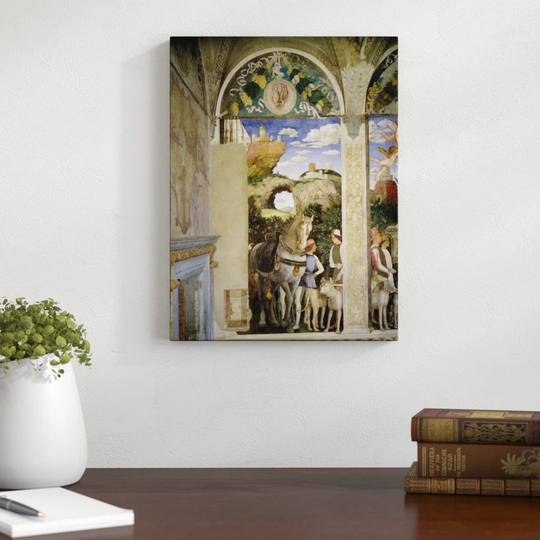 Horse and Groom with Hunting Dogs, from the Camera Degli Sposi or Camera Picta, 1465-74 by Andrea Mantegna Framed Art Print