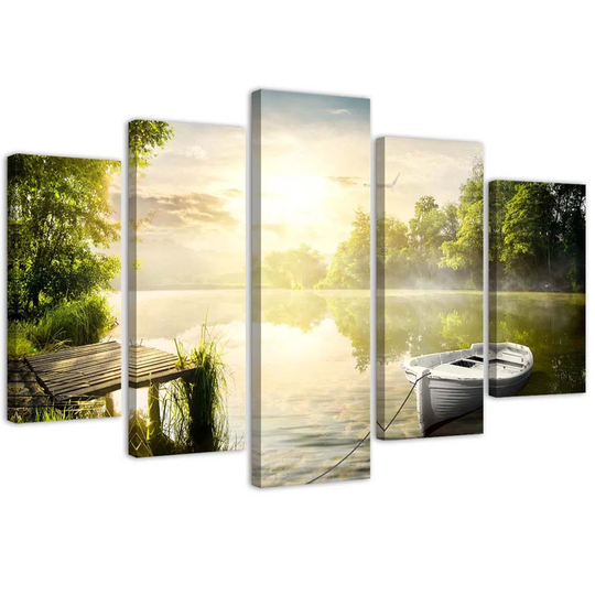 Canvas Print Sunrise Lake