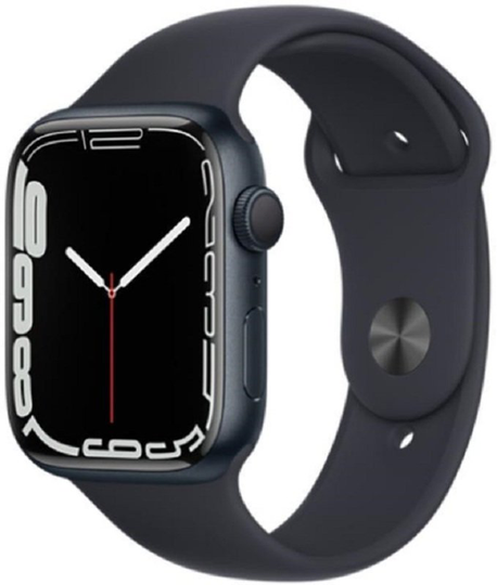 Apple Watch Series 7 GPS + Cellular, 45mm Midnight Aluminium Case with Midnight Sport Band - Regular