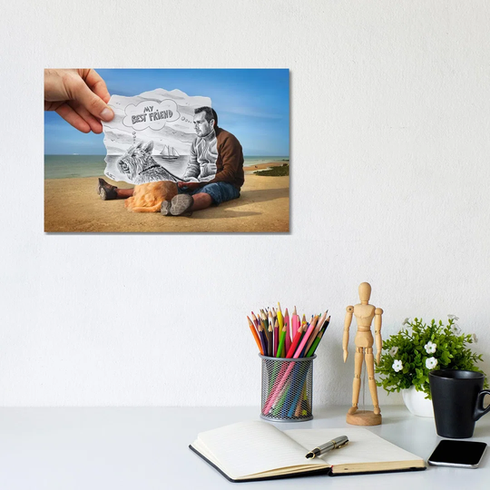 Pencil vs. Camera by Ben Heine - Wrapped Canvas Photograph