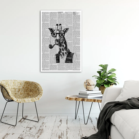 Poster, Giraffe With A Pipe