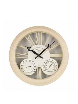 Smart Garden Cream Exeter Wall Clock &Amp; Thermometer