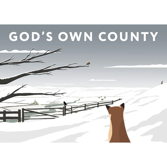 'Gods Own County Snow' Graphic Art