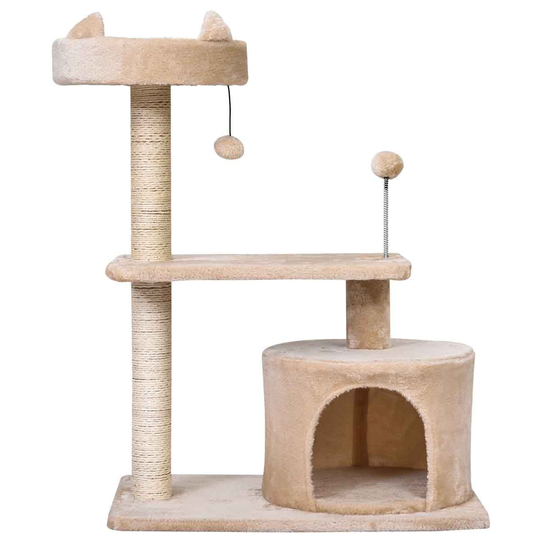 PawHut Multi-level Cat Climb Tree and Activity Center - Beige