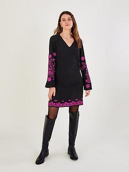 Monsoon Christina Sustainable Embroidered Tunic - Black, Black, Size Xs, Women
