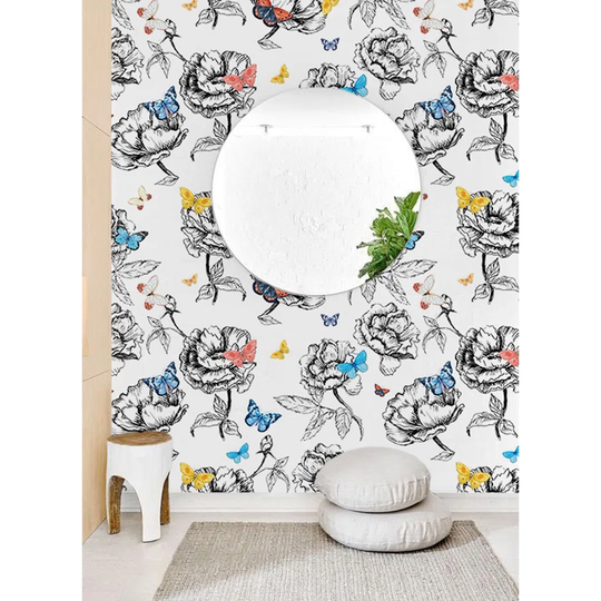 Mercuri Large Butterfly Wallpaper