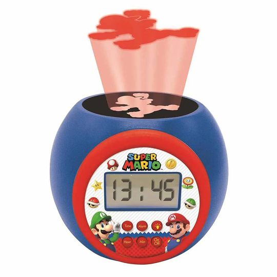 Lexibook Super Mario Childrens Projector Clock With Timer