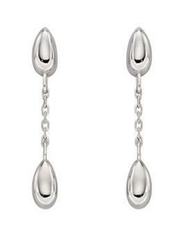 The Love Silver Collection Sterling Silver Mini Drop Bud Earrings