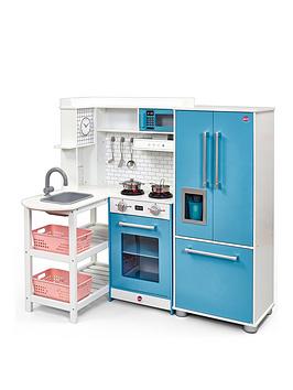 Plum Penne Pantry Wooden Corner Kitchen With Fridge - Berry Blue