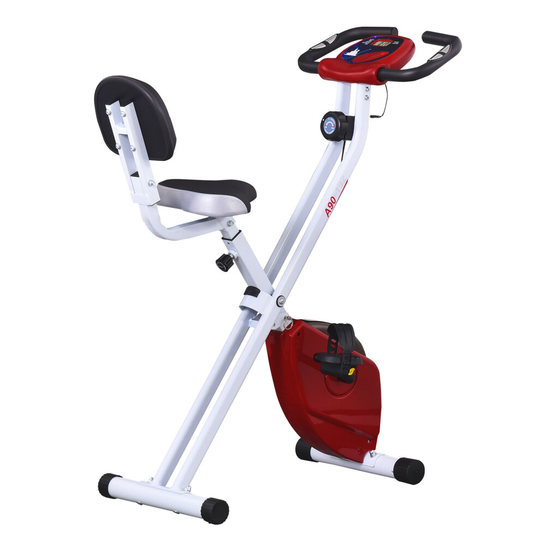 HOMCOM Magnetic Resistance Exercise Bike LCD Adjustable Seat Red