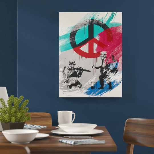 'Banksy Peace Wall Graffiti Art' Graphic Art Print Poster