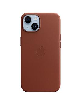 Apple Iphone 14 Leather Case With Magsafe - Umber