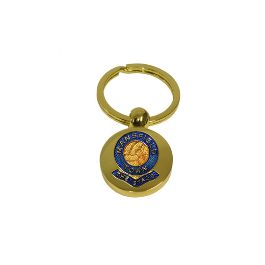 Mansfield Town football club gold disc keyring