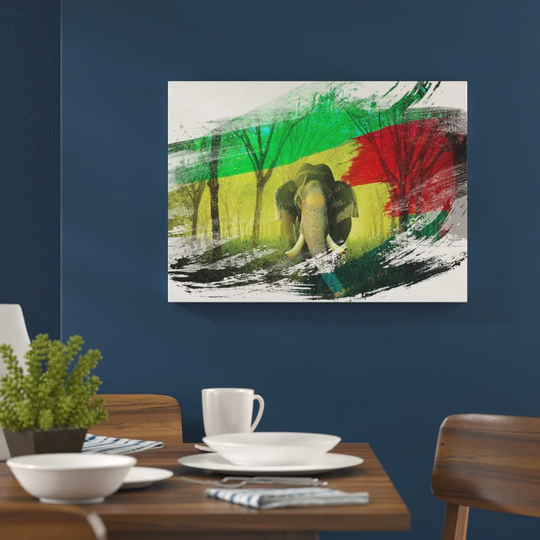 'Elephant Green Forest' Graphic Art Print Poster