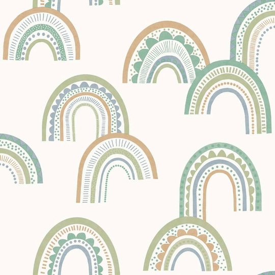 Holden Decor Boho Rainbow Green/Teal Wallpaper