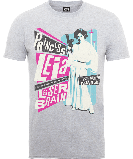 Star Wars Princess Leia Rock Poster T-Shirt - Grey - S