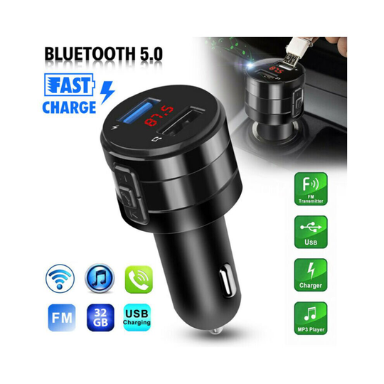 Wireless Bluetooth 5.0 Car FM Transmitter Music Player AUX Radio USB Charging