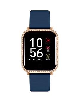 Reflex Active Series 6 Smart Watch With Colour Touch Screen & Stone Set Case with Up To 7 Day Battery Life, Navy, Women