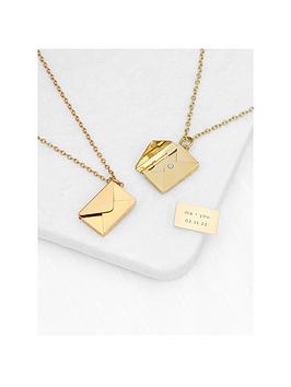 Treat Republic Personalised Secret Message Envelope Necklace - Gold, Gold, Women