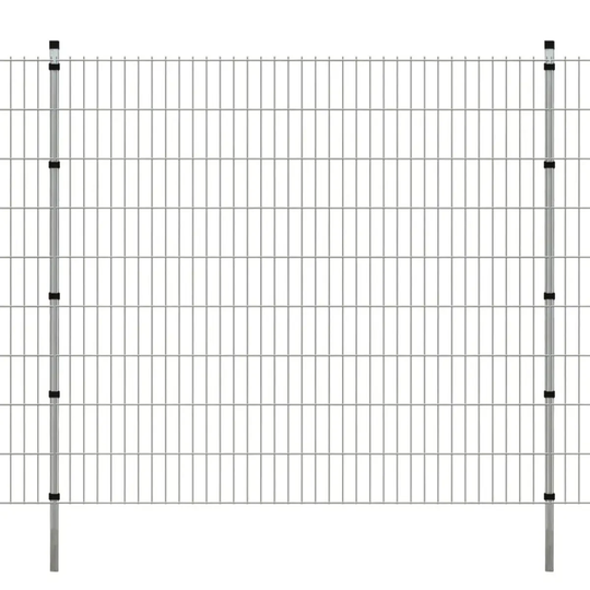 Vidaxl 2D Garden Fence Panel & Posts 2008X1830 Mm 2 M Silver